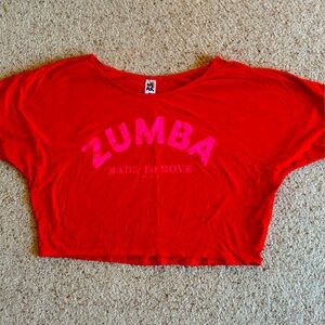 Zumba Fitness Orange crop tee NWOT S